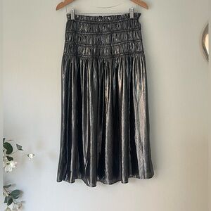 Current Air Metallic Tiered Pleated Skirt Anthropolgie